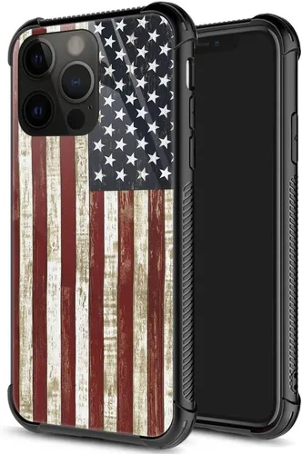Vista 24 de ZHEGAILIAN Funda para iPhone 14 Pro, protección de grado militar, esquinas a prueba de golpes, funda antiarañazos para iPhone 14 Pro, bandera vieja
