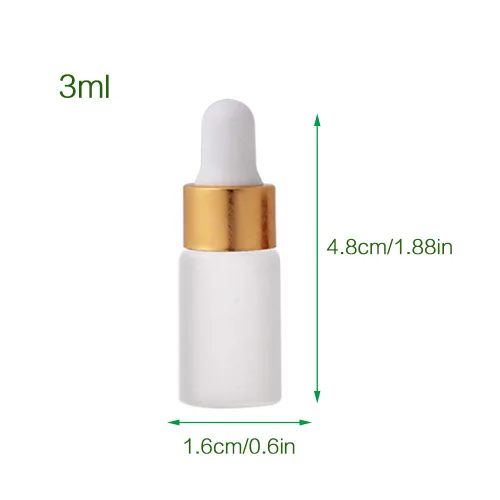 Vista 2 de 15 botellas con cuentagotas de vidrio de aceite esencial esmerilado vacío de 0.1 onzas líquidas, botellas reutilizables con gotero de aceite nasal