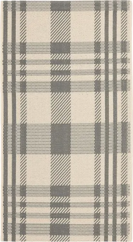Vista 90 de SAFAVIEH Alfombra Lavable para Exteriores Colección Courtyard - 2'3" x 4', Beige y Azul, Patrón a Cuadros, No Desprende Pelusa y Fácil Limpieza