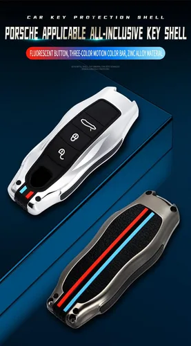 Vista 2 de ontto Funda para llavero con llavero compatible con Porsche 2010 en adelante