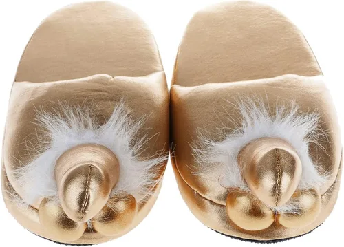 Vista 3 de Divertidas pantuflas de felpa unisex para adultos, regalo novedoso de broma, zapatos planos para interiores, antideslizantes, pantuflas peludas