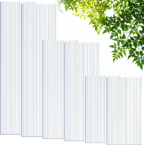 Vista 9 de Tatuo Paquete de 6 paneles de policarbonato para invernadero de 6 x 2 x 0.24 pulgadas, paneles de techo de doble pared, impermeables, con protección