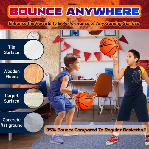 Vista 9 de Silent Basketball Size 7-Size 5-Size 3, New Upgraded Grooved Airless Indoor Basketball, Real Feel & Bounce Like Official Ball, Quiet Dribbling