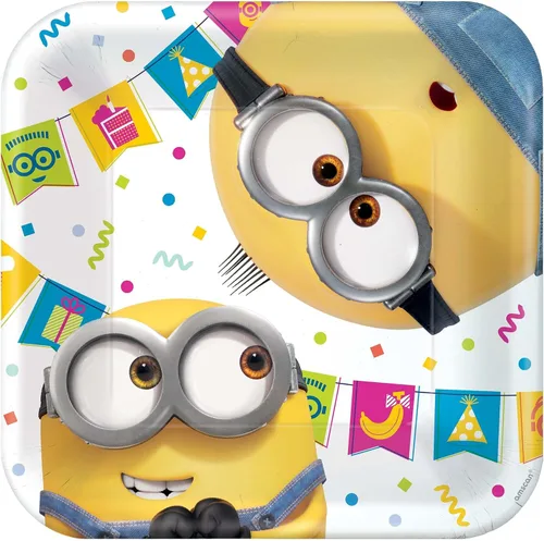 Vista 5 de Amscan Bluey - Platos cuadrados, 7 pulgadas (paquete de 8), duraderos y coloridos esenciales para fiestas, perfectos para celebraciones de niños