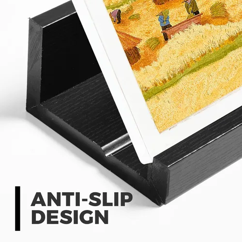 Vista 4 de Muzilife Estantes Flotantes de Pared Pequeños de 12" con Borde - Juego de 2 Estantes Flotantes de Madera - Repisa Negra Montada en Pared