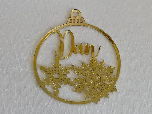 Vista 5 de Adorno de Navidad grande de 6 pulgadas, diseño de copos de nieve cortados con láser, adornos personalizados para bebés, regalos de Navidad