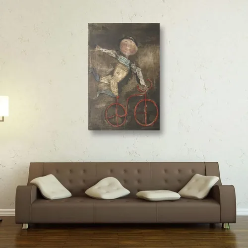 Vista 5 de Graciela Rodo Boulanger The Red Bicycle - Póster de pinturas infantiles para niños, póster de lienzo estético para pared, decoración moderna, 12 x
