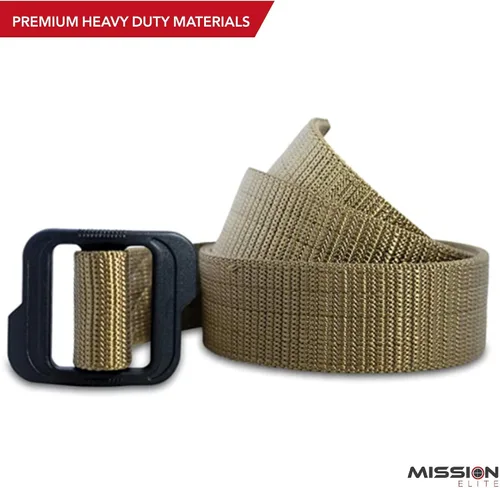 Vista 4 de Cinturón Táctico, Cinturones de Pistola de Nylon de 1.5 Pulgadas para Hombres, Cinturón EDC de 2 Capas con Hebilla de Plástico Ajustable