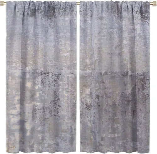 Vista 12 de Cortinas rústicas occidentales marrones con patrón de cornamenta para puerta, con bolsillo para barra, cortinas de ventana para dormitorio, sala