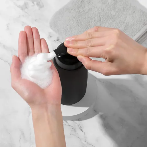 Vista 3 de Dispensador de jabón de manos espumoso, tarro de cerámica, dispensador de jabón para platos de baño y cocina, botella de líquido para champú, gel