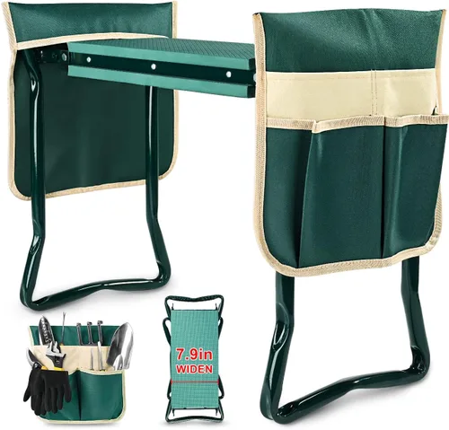 Vista 8 de Banco de Jardín KVR para Arrodillarse y Sentarse, Arrodillador y Asiento Plegable de Jardín Resistente, Ideas de Regalos de Jardinería para Mujeres