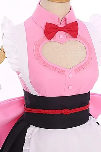 Vista 3 de Cosplay Life Demon Kimetsu Café Maid Lolita Vestido nuevo Anime Slayer Conjunto completo Kimono Disfraz