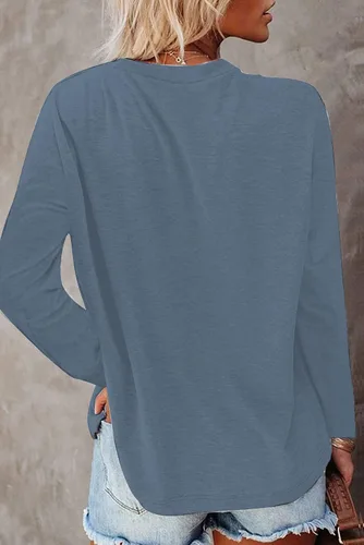 Vista 2 de NEYOUQE Camisetas básicas lisas de verano y otoño para mujer, de manga largacorta, casuales, cómodas, a la moda (S-XXL)