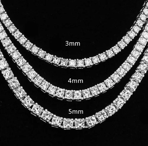 Vista 4 de HH BLING EMPIRE - Collar de cadena con diamantes de imitación brillantes de color dorado y plateado, collares para hombres, mujeres y adolescentes