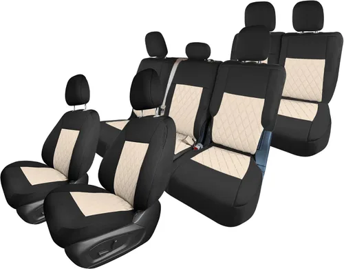 Vista 8 de FH Group Fundas de asiento de automóvil de ajuste personalizado específicamente hechas para Ford Explorer Base 2020-2024, fundas de asiento Negro
