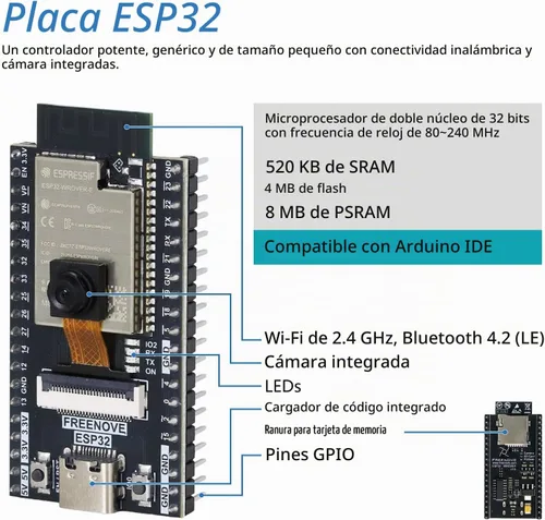 Vista 3 de Freenove ESP32 Kit ESP32 - Kit de inicio para cámara