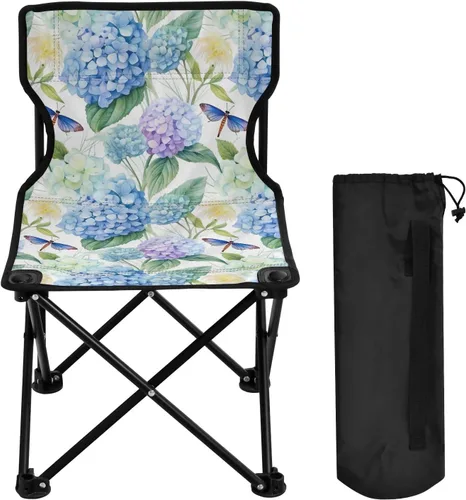 Vista 4 de Hortensias plegables al aire libre Sillas de camping de mariposa para adultos Silla de camping portátil Silla de césped ligera 202a5208