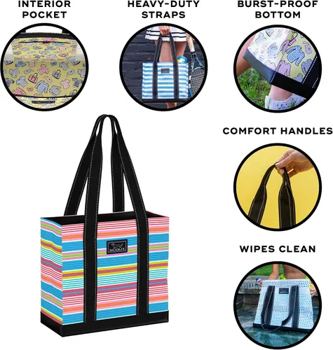 Vista 2 de SCOUT Mini Deano - Bolso utilitario pequeño, ligero, abierto para mujer, con bolsillo interior con cremallera, trabajo, viajes, playa