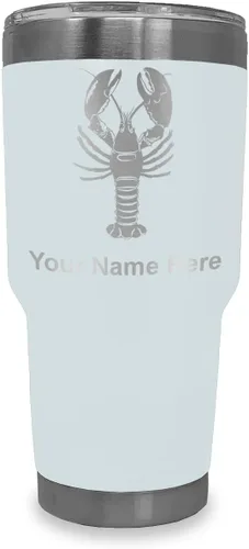 Vista 9 de LaserGram Vaso aislado al vacío de 20 onzas, langosta, grabado personalizado incluido (negro)