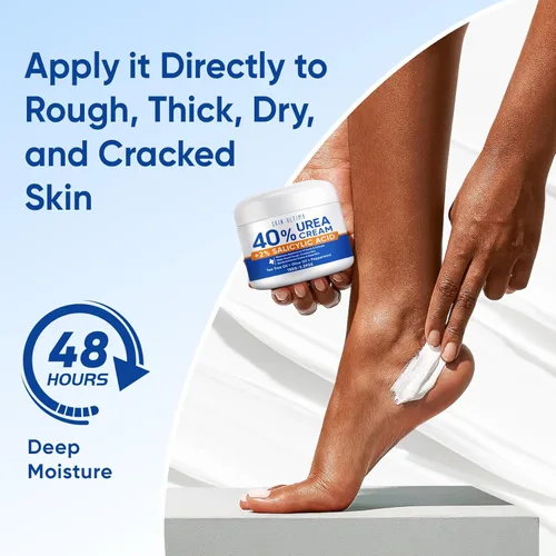 Vista 7 de SKIN ULTIMA Crema de urea 40 porciento más 2% ácido salicílico, 40% crema de urea para pies de máxima potencia, crema de pies para pies secos