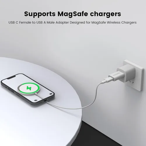 Vista 5 de MOSWAG Adaptador USB tipo C hembra a USB A macho, compatible con computadoras portátiles, PC, no necesita controlador/software adicional
