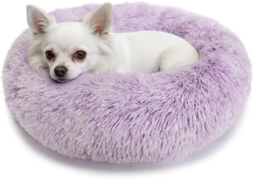 Vista 49 de Cama para perros pequeños, cama calmante para perros pequeños, antiansiedad, cama para cachorros, lavable a máquina, esponjosa, de lujo Verde militar