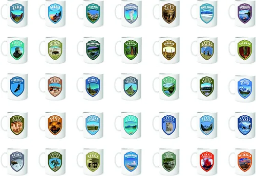Vista 4 de Colección Las 63 tazas de café blancas de los Parques Nacionales de Estados Unidos (ACADIA)