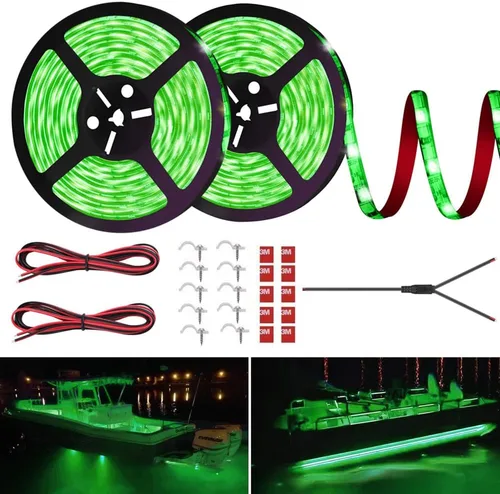 Vista 11 de Tira de luces LED para lancha, 32.8 pies, luces LED de pontón marino, luz interior de barco impermeable, luces debajo del túnel, luz de cubierta