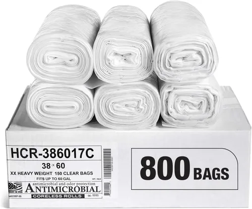 Vista 25 de Aluf Plastics Bolsas de basura de alta densidad, 10 galones, 4000 unidades, 6 micras (eq), 24 x 24 pulgadas, negras, para baño, oficina, industrial