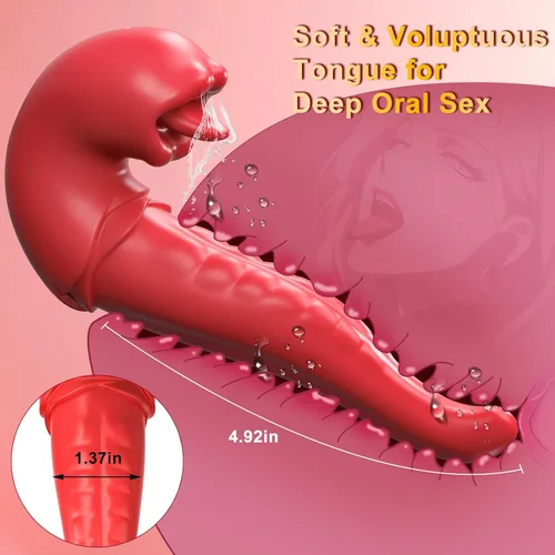 Vista 2 de Vibrador de lengua para mujer, juguetes sexuales con aplicación 3 en 1, juguete de lengua para mujeres, juguetes sexuales de rosa, vibrador de punto