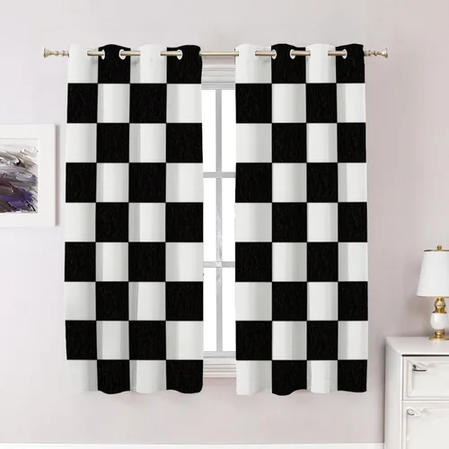 Vista 16 de Cortinas opacas de poliéster multicapa marrón con diseño de bosque natural, 2 unidades, 26 x 24 pulgadas