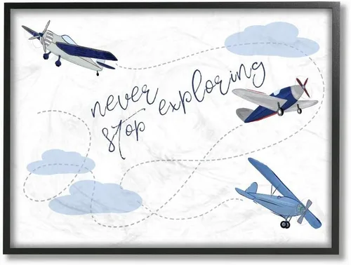 Vista 23 de Placa de pared The Kids Room by Stupell Aviones, trenes y automóviles, 11 x 14 pulgadas