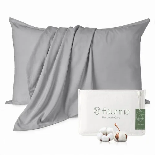 Vista 10 de FAUNNA Protectores de almohada 100 % algodón, a prueba de chinches, hipoalergénicos, con protección antimicrobiana para una mayor frescura Azul