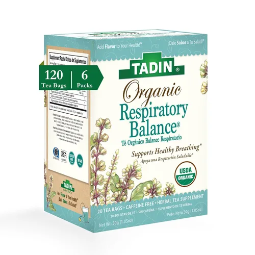 Vista 11 de Tadin Té orgánico para el bienestar de la garganta, té de hierbas sin cafeína para aliviar la garganta, 20 bolsas de té por caja, paquete de 6