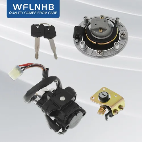 Vista 2 de WFLNHB Tapa Cubierta del Interruptor de Encendido Cerradura del Asiento Llave de Repuesto para Suzuki GSX600 1998-2006 GSX750 1998-2006 GSXR600