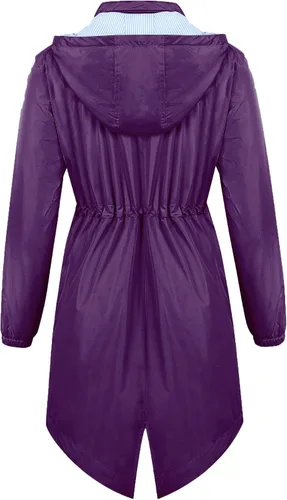 Vista 5 de Avoogue Chubasqueros para mujer, impermeables, con cincha, transpirable, para todo tipo de clima, largo