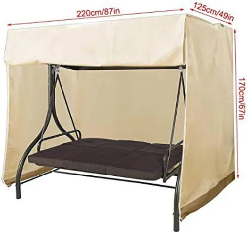 Vista 3 de Funda para columpio de patio, cubierta de hamaca de 3 plazas triples, cubierta impermeable para toldo deslizante, 210D