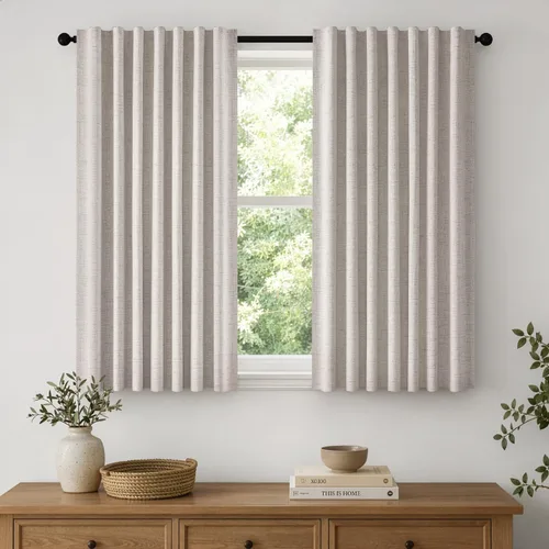 Vista 86 de MIULEE Cortinas de lino 100% opacas para dormitorio, marfil sólido, decoración de lujo, aislamiento térmico, cortinas oscurecedoras para sala