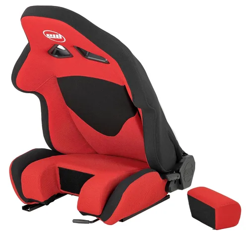 Vista 5 de OpenWheeler Racing and Flight Sim Seat, Simulator Cockpit. Sliding Rails Included. Red on Black. Breathable Fabric Upholstery
