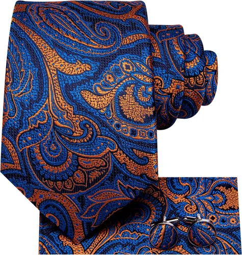 Vista 35 de Dubulle Corbata tejida de cachemira para hombre y gemelos de pañuelo para hombre, conjunto de gemelos para boda formal y negocios