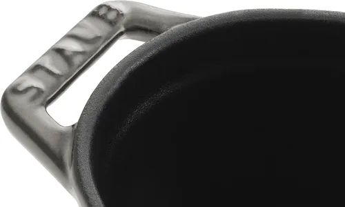 Vista 3 de staub La Cocotte Oval 40500-116 Mini Pico Cocotte Ovalada Gris 40500-116 Olla esmaltada fundida a dos manos