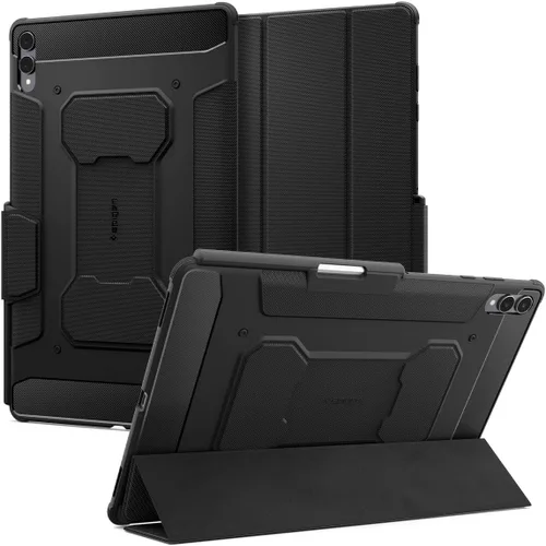 Vista 8 de Spigen Funda Rugged Armor para Galaxy Tab S8 (2022) / Tab S7 (2020) con soporte para bolígrafo S integrado, color negro