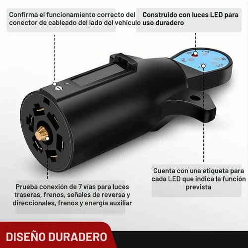 Vista 3 de Nilight - Enchufe redondo de 7 pines para remolque macho