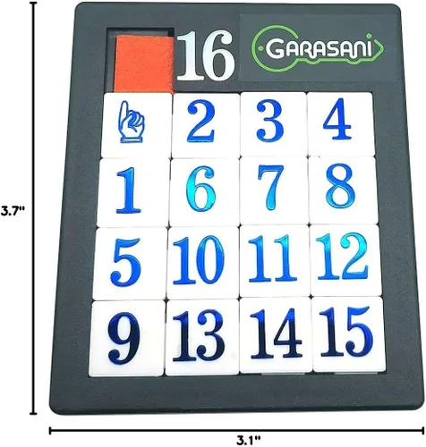 Vista 6 de Number Slide Puzzle Brain Teaser IQ Juego - Paquete de 1 (15 números, 1 unidad)