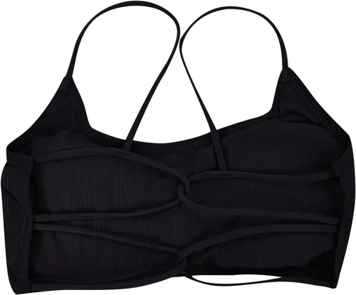 Vista 3 de Bralettes Sujetador deportivo para mujer, vendaje acanalado con relleno push-up para yoga, fitness, entrenamiento, cruzado, recortado