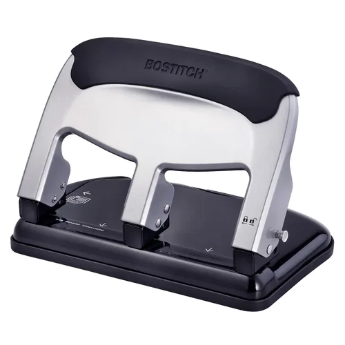 Vista 8 de Bostitch EZ Squeeze - Perforadora resistente de 3 agujeros, capacidad de 40 Negro