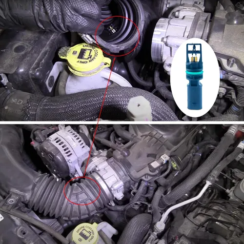 Vista 4 de Sensor de temperatura de carga de aire de admisión, sensor de entrada de temperatura de aire compatible con Jeep Cherokee KL 2014-2021, Gladiator JT
