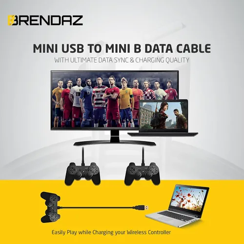 Vista 4 de BRENDAZ Cable mini USB, paquete de 2 unidades de 1 pie - Cable de carga de datos USB tipo A macho a Mini B compatible con cámara, Blue Yeti Snowball