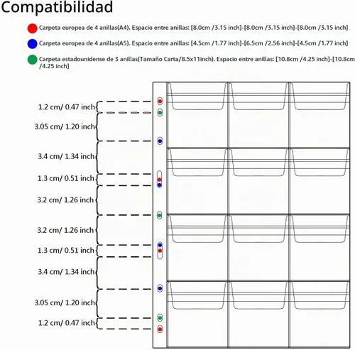 Vista 8 de 120 bolsillos de bolsillo para monedas, 2.480 x 2.638 in, colección de 12 bolsillos (2.480 in x 2.638 in cada bolsillo)