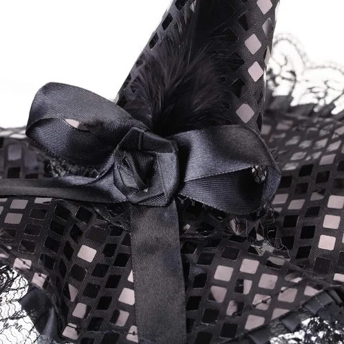 Vista 4 de Diadema de sombrero de bruja negra, accesorio de disfraz de Halloween